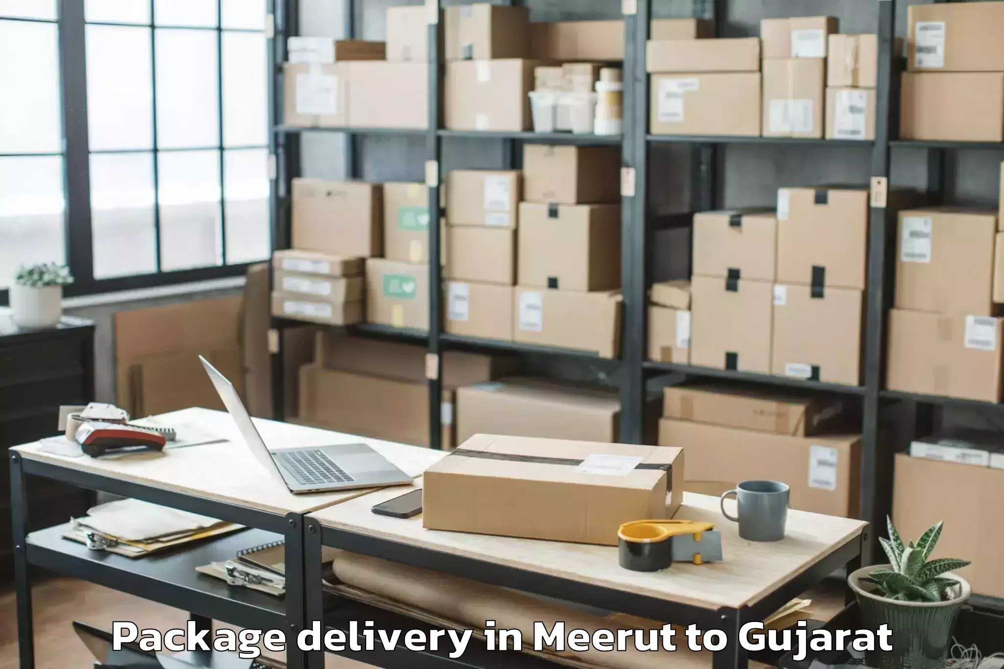 Easy Meerut to Jamjodhpur Package Delivery Booking